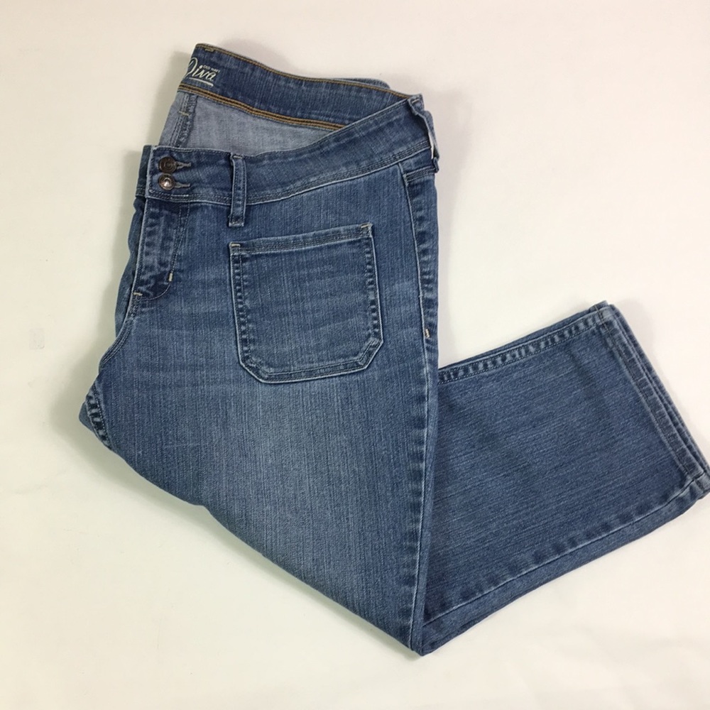 Old Navy Diva Capris Size 14 Denim blue med rise